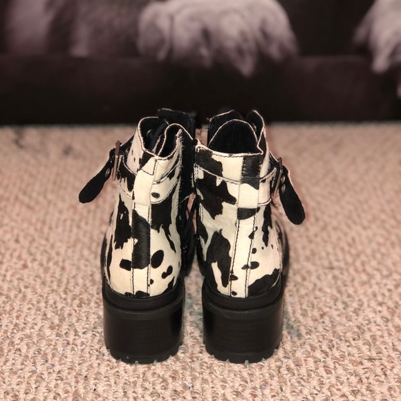 Jeffrey Campbell Combat Boot BlackWhite CalfHair - Picture 4 of 7